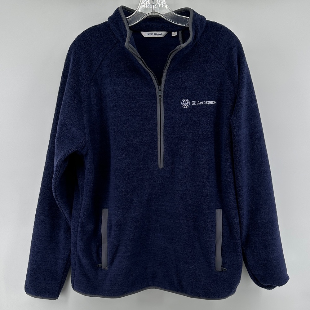 Peter Millar Dark Blue 1/4 Zip Sherpa Sweater Men’s Large